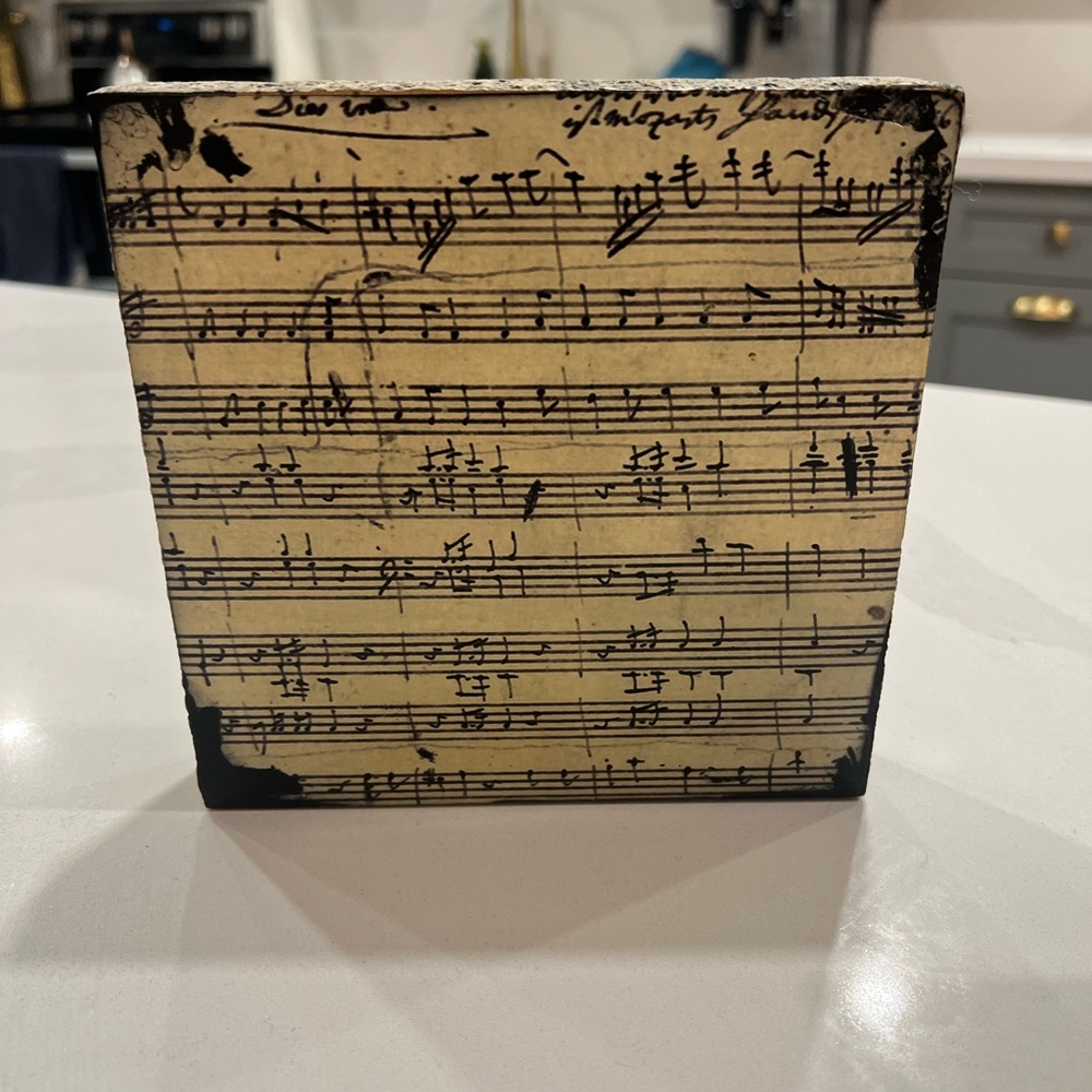Vintage Music Sheet Decor Block